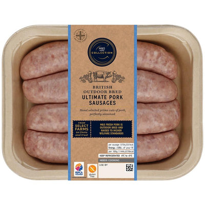 M&S M&S Collection Saucisses de porc ultimes 480g - Acheter en ligne chez McGrocer