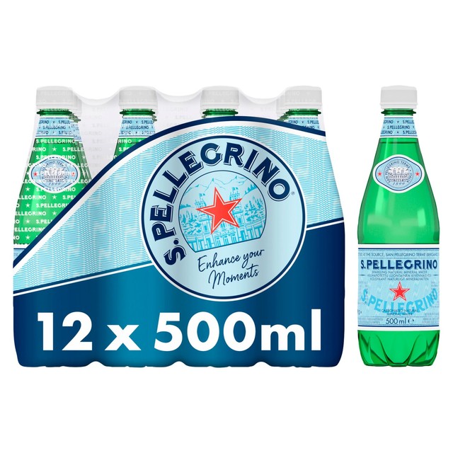 San Pellegrino sparkling mineral water 12 x 500ml bottles (British brand)