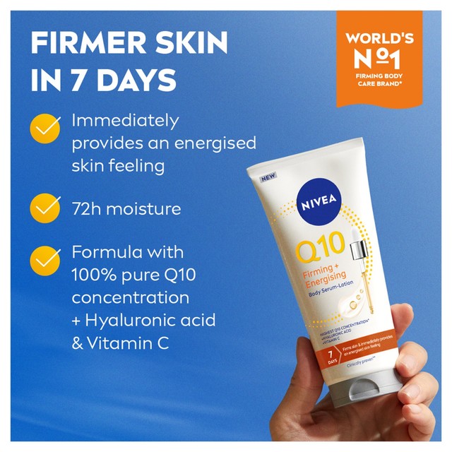 Nivea Q10 Firming Energising Body Serum Lotion 200ml, imported from the UK