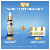 NIVEA Q10 60+ Collagen Expert serum glass bottle (British brand)