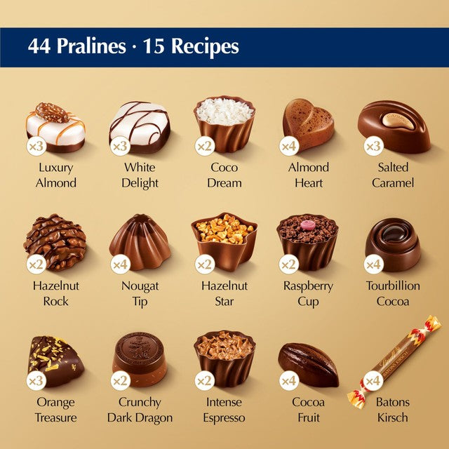 Lindt Swiss Luxury Selection chocolate box 443g, UK version