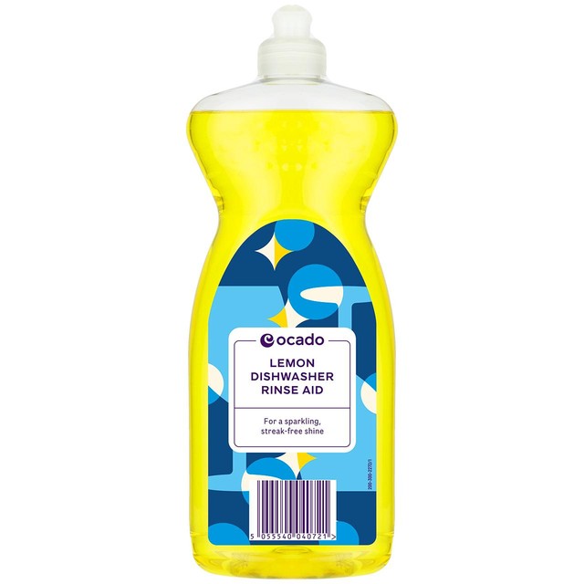 Ocado lemon dishwasher rinse aid 1L, imported from the UK
