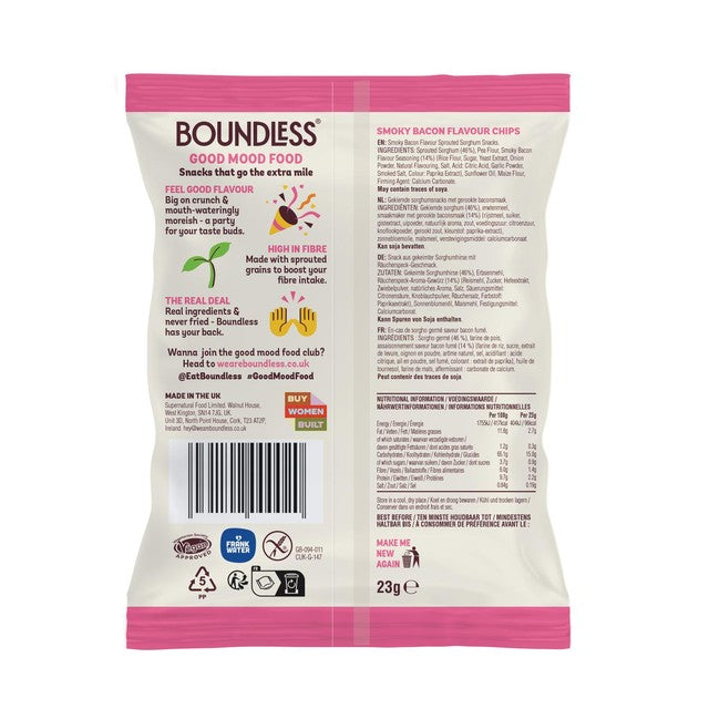 Boundless Smoky Bacon Chips 24 x 23g - British product