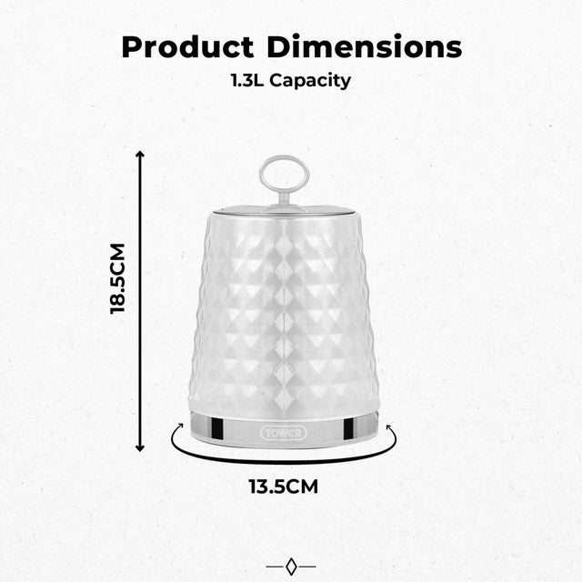 Tower Solitaire white canisters set stainless steel (British brand)