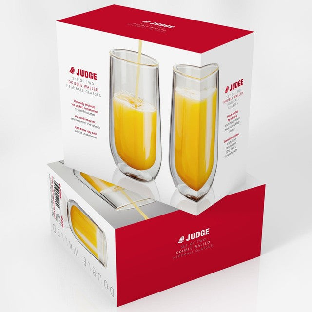 Judge double walled highball glass set 2-pack, UK version