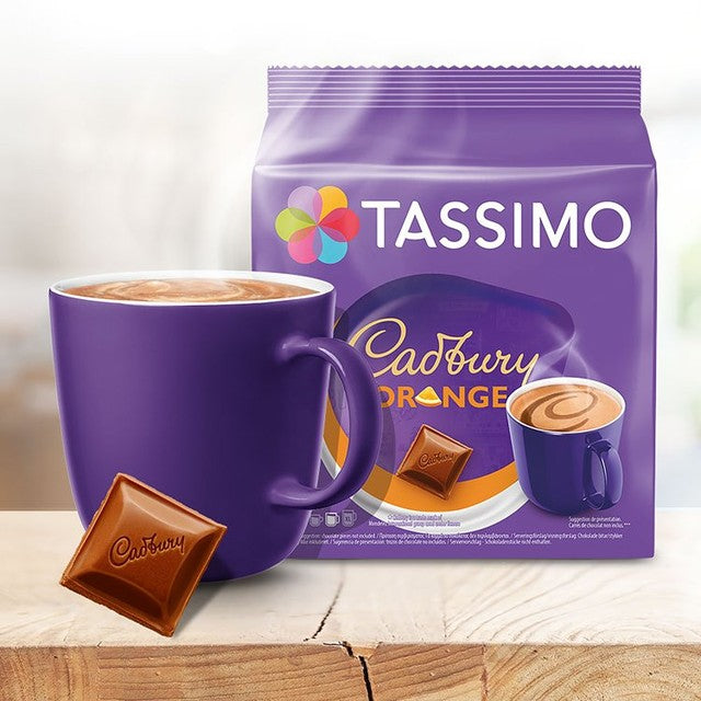 Cadbury Hot Chocolate Pods Orange 10 Pack, imported from the UK