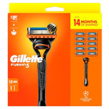 Gillette Fusion manual razor with 10 razor blades - British product