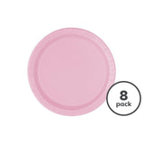 Unique Party pink recyclable paper party plates 23cm, UK version