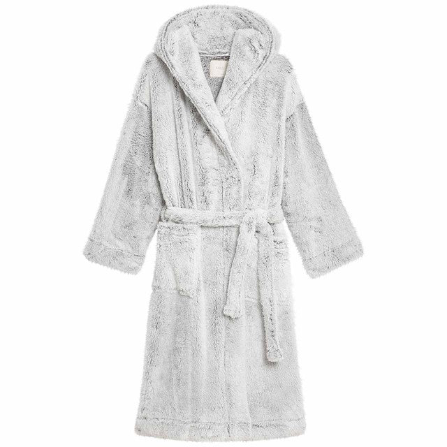 M&S grey fleece dressing gown L , imported from the UK