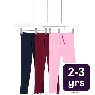 M&S M&S Ensfarvede Leggings Rosa Barne-leggings 2-3 år - Kjøp online hos McGrocer
