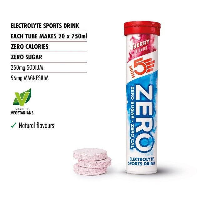 HIGH5 Berry electrolyte sports drink tablets 20 tablets, UK version
