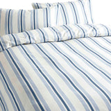 M&S Classic Stripe king cotton bedset Slate Blue (British brand)