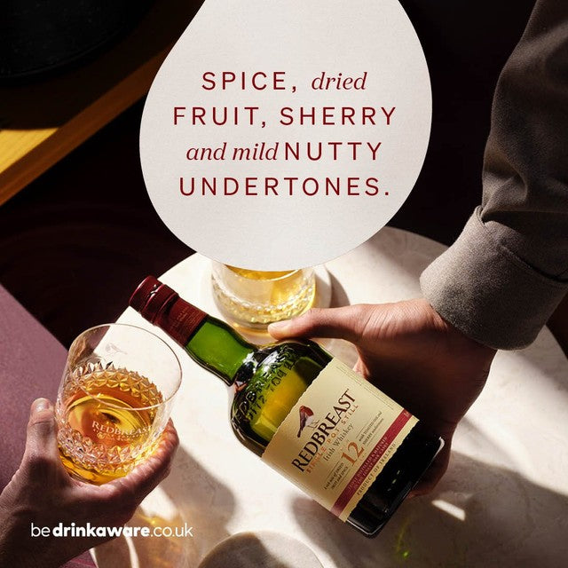 Redbreast 12 Year Old Irish Whiskey 70cl, imported from the UK