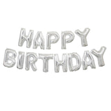 Unique Party Silver Happy Birthday foil balloon banner kit (British brand)