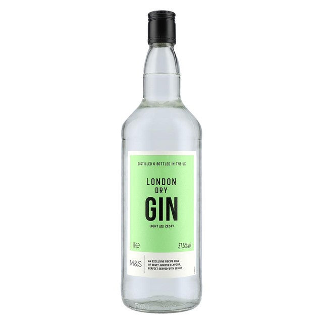 M&S London Dry Gin British Gin 1L, imported from the UK