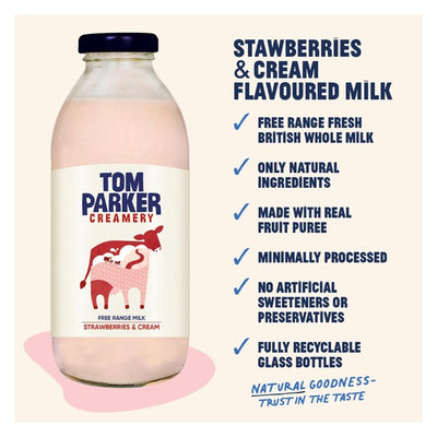 Tom Parker Creamery Erdbeeren & Sahne aromatisierte Milch 500ml