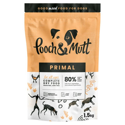 M&S Pooch & Mutt Primal Lamb & Ostrich High Meat Dry Dog Food 1.5kg- Buy online at McGrocer