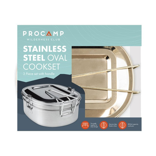 Gem Imports 12-piece stainless steel oval cookset, imported from the UK