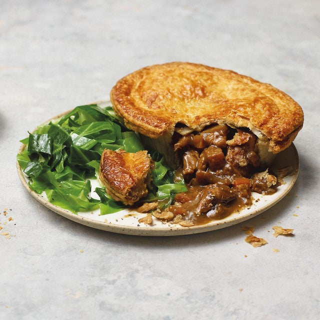 M&S vegan no beef steak pie 200g, imported from the UK