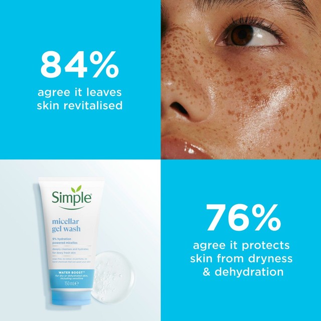 Simple Water Boost Micellar Gel Wash 150ml (British brand)