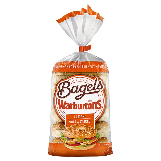 Warburtons Sesame Bagels 5 Pack (British brand)
