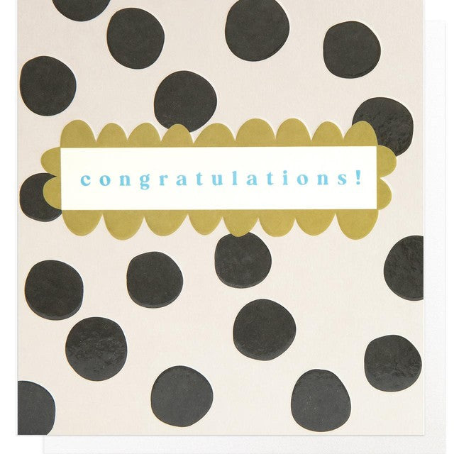 Caroline Gardner congratulations card mono spot (British brand)