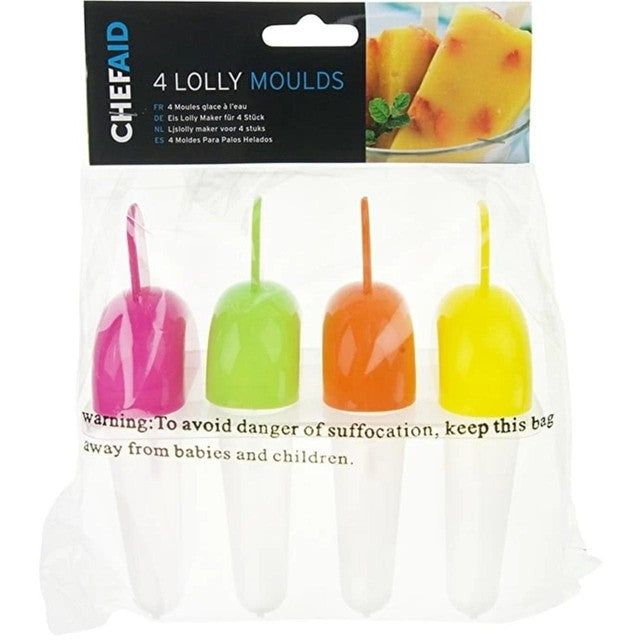 Chef Aid Lolly Moulds Pack of 4 - British product