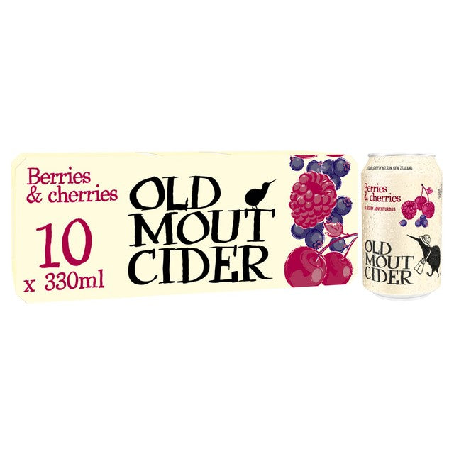 Old Mout Berries and Cherries cider 10x330ml cans, imported from the UK