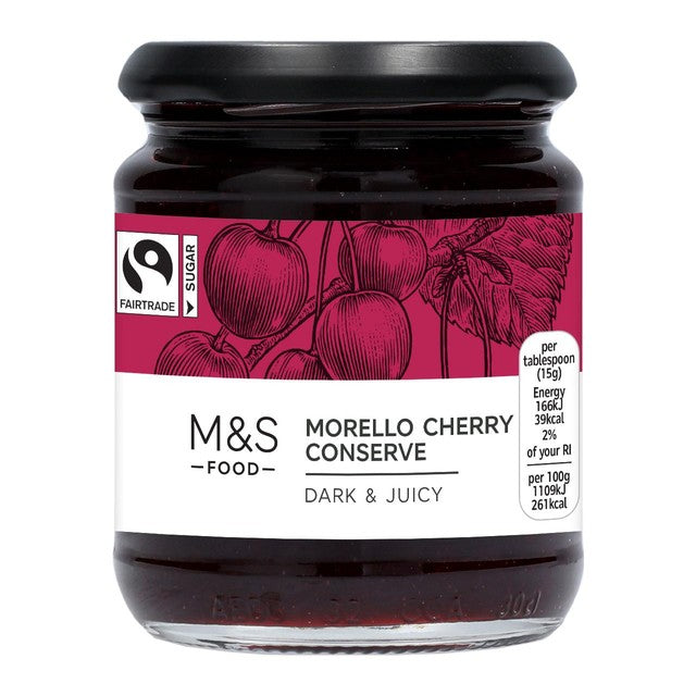 M&S Morello Cherry Conserve 340g, imported from the UK