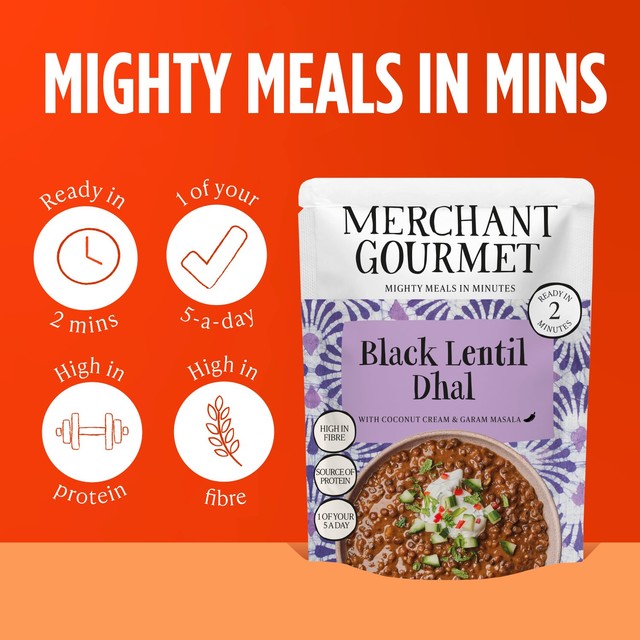 Merchant Gourmet Black Dhal black lentils coconut cream - British product