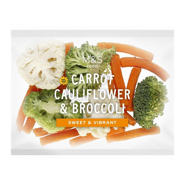 M&S carrot, cauliflower and broccoli mixed vegetables 240g, imported from the UK