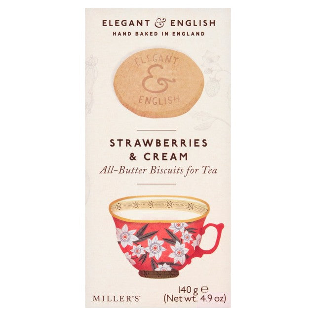 MILLER'S strawberries and cream biscuits 140g, imported from the UK