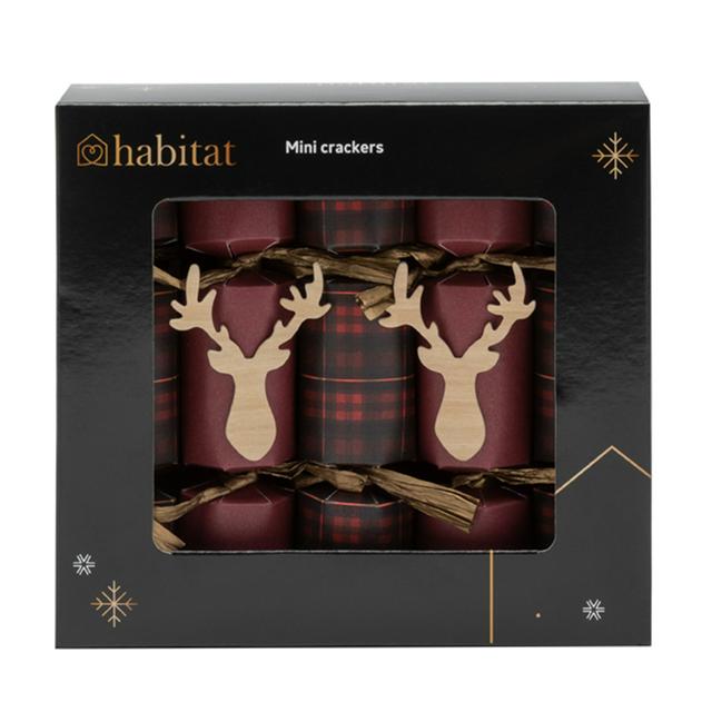 Sainsburys Home Mini Christmas Crackers ReindeerTartan Design