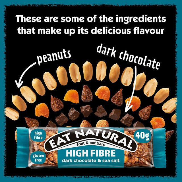 Eat Natural dark chocolate sea salt bars 3x40g - British product
