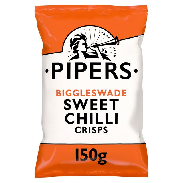 Pipers Sweet Chilli Potato Crisps 150g, imported from the UK
