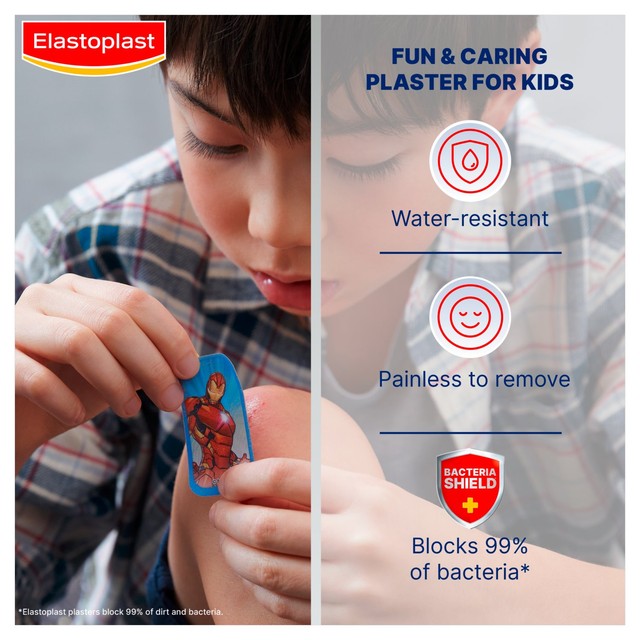 Elastoplast Avengers Marvel Kids Assorted Plasters 20 pack - British product