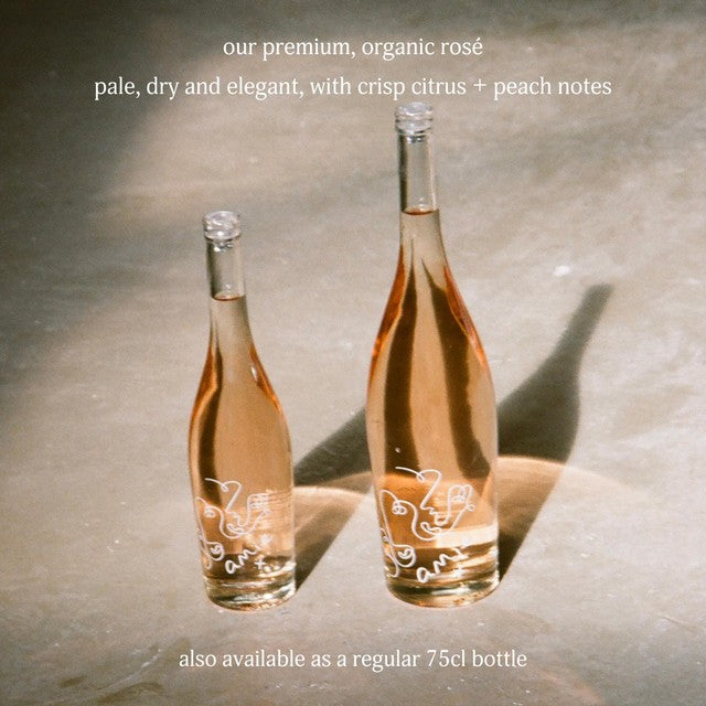 Amie dry organic rosé wine magnum bottle - British product