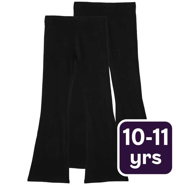 M&S girls cotton flared leggings black 10-11 years, imported from the UK