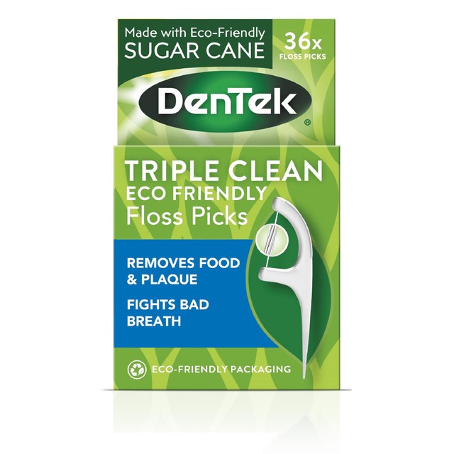 DenTek ECO Triple Clean floss picks - British product