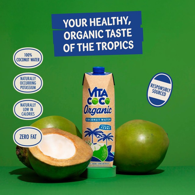 Vita Coco Organic Coconut Water 1L carton (British brand)