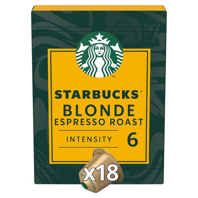 Starbucks Blonde Espresso Roast coffee pods 18 capsules - British product