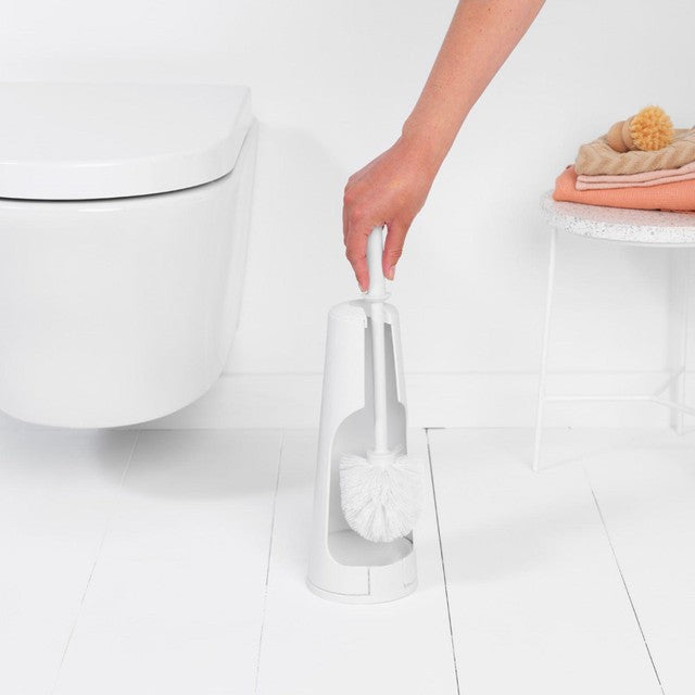 Brabantia white toilet brush set - British product