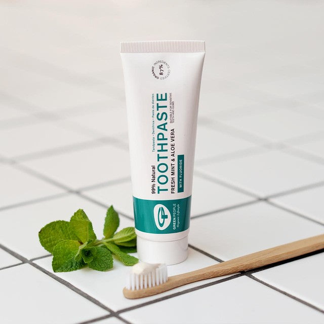 Green People Fresh Mint & Aloe Vera Fluoride Toothpaste 75ml, UK version