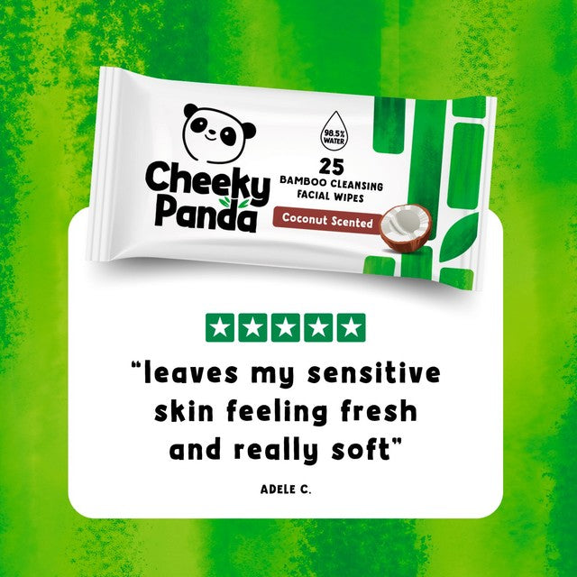 Cheeky Panda bamboo face wipes coconut scented 25 pack (British brand)