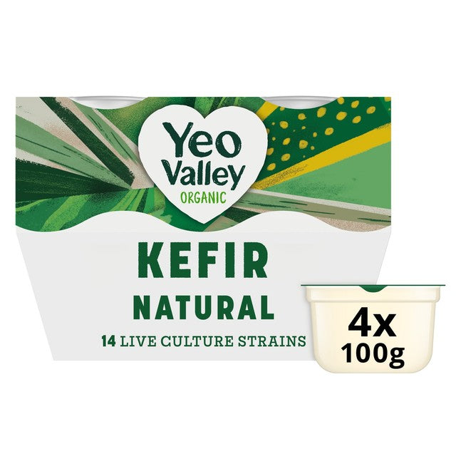 Yeo Valley Organic Kefir Natural 4 x 100g (British brand)