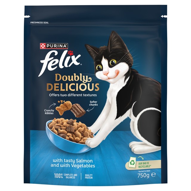 Felix dry cat food salmon and vegetables 750g - British product