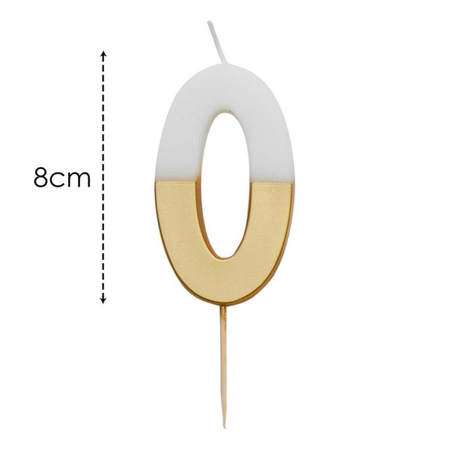 Talking Tables Number 0 Large Gold Candle (British brand)
