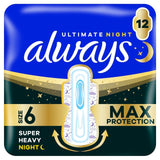 Always Ultimate Night With Wings sanitary towels Size 6 - British product