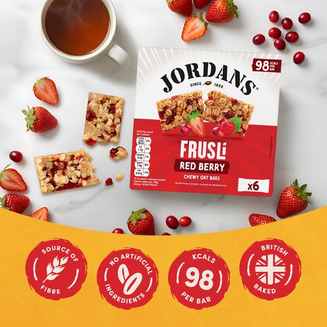 Jordans Frusli Red Berry cereal bars 150g, UK version