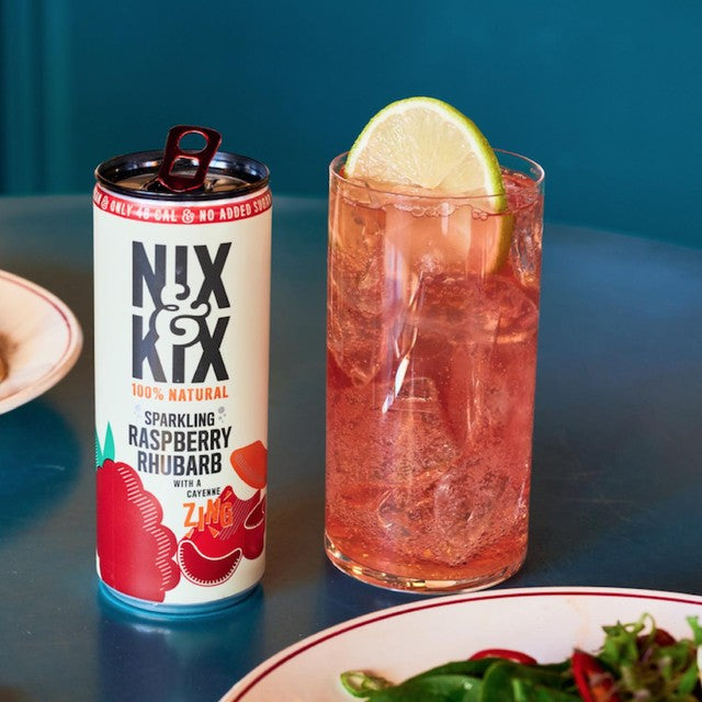 Nix & Kix Raspberry & Rhubarb drink 250ml, imported from the UK